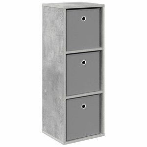 vidaXL Buffet avec tiroir Gris béton 30 5 x 27 x 84 5 cm