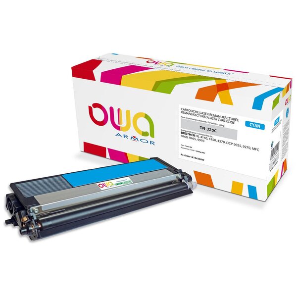 Toner remanufacturé compatible Brother TN325 Cyan