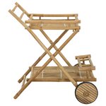 vidaXL Chariot de service avec roues Naturel 79 x 67 5 x 84 cm Bambou
