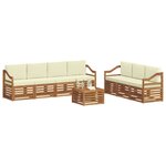 vidaXL Ensembles de canapés avec coussin 8 Pièces Naturel et Crème