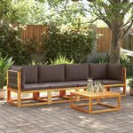 vidaXL Salon de jardin avec coussins 4 Pièces bois d'acacia massif