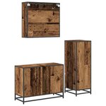 vidaXL Ensemble de mobilier de salle de bain 3 Pièces Bois ancien