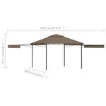 Vidaxl belvédère et double toits étentus 3x3x2 75 m taupe 180g/m²