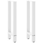 vidaXL Pieds de table console Blanc 2 pièces 38 x (72-73) cm Acier