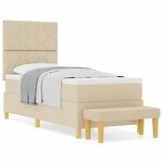 vidaXL Lit à ressorts avec matelas Crème 80 x 200 cm tissu