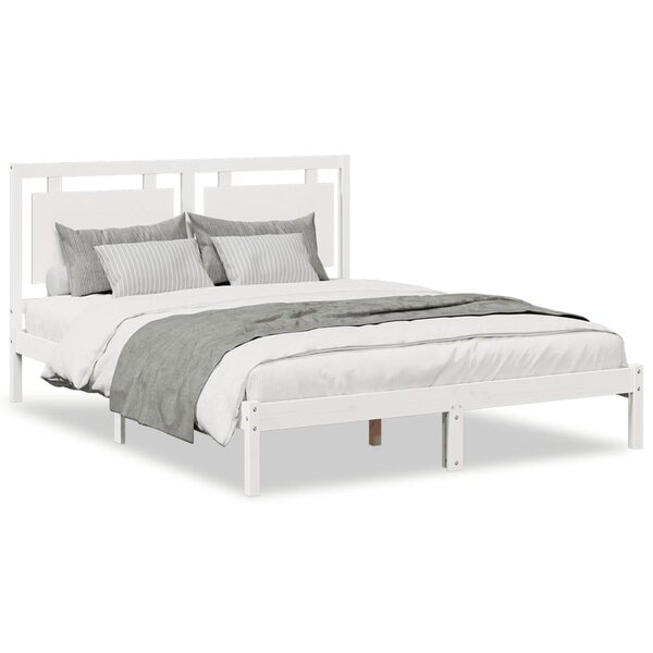 vidaXL Cadre de lit extra long sans matelas 140x220 cm bois massif