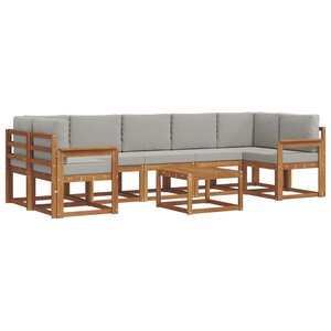 vidaXL Ensemble de canapés d'extérieur 8 Pièces Gris Naturel et Clair