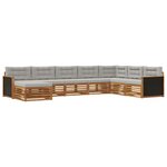 vidaXL Ensemble de canapés d'extérieur 8 pc Naturel et gris clair