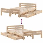vidaXL Cadre de lit sans matelas 120x200 cm bois de pin massif