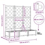 vidaXL Jardinières de jardin 1 pc Noir 120 x 40 x 126 cm Plastique