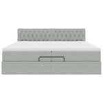 VidaXL Cadre de lit ottoman avec matelas gris clair 200x200 cm velours