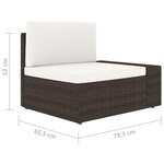 vidaXL Salon de jardin 10 Pièces avec coussins Marron Résine tressée