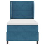 vidaXL Lit à ressorts avec matelas Bleu foncé 90 x 190 cm Velours