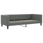vidaXL Lit de jour avec gigogne et matelas gris foncé 90x200 cm tissu