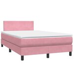 vidaXL Sommier à lattes de lit avec matelas rose 120x210 cm velours