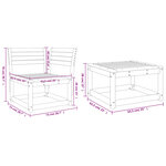 vidaXL Salon de jardin 3 Pièces bois de pin massif