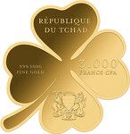 Pièce de monnaie en Or 3000 Francs g 0.031 (1/1000 oz) Millésime 2023 Gold Gift FOUR LEAF CLOVER 1/1000