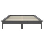 vidaXL Cadre de lit Gris 140x200 cm Bois de pin massif