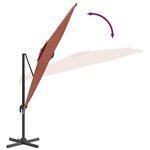 vidaXL Parasol cantilever à LED Terre cuite 400x300 cm