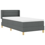 vidaXL Lit à Ressorts avec matelas Gris foncé 80 x 200 cm tissu