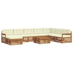 vidaXL Ensemble de canapés d'extérieur 9 pc Naturel et Crème