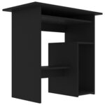 Bureau table poste de travail meuble d'ordinateur informatique étude 80 x 45 x 74 cm bois d’ingénierie noir 02_0023922