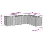 vidaXL Jardinière gris 160x120x53 cm polypropylène