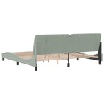 vidaXL Cadre de lit avec lumières LED gris clair 200x200 cm velours