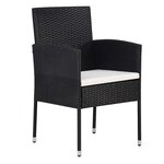 vidaXL Ensemble de salle à manger pour jardin 5 Pièces Noir Poly rotin