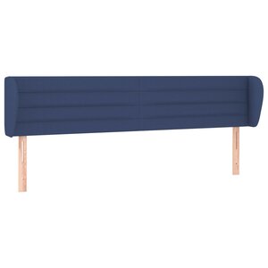 vidaXL Tête de lit avec oreilles Bleu 163x23x78/88 cm Tissu