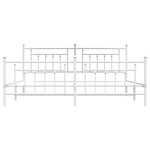 vidaXL Cadre de lit métal sans matelas et pied de lit blanc 193x203 cm
