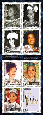 Carnet 6 timbres - Polynésie Française - Carnet Miss Tahiti - 2023
