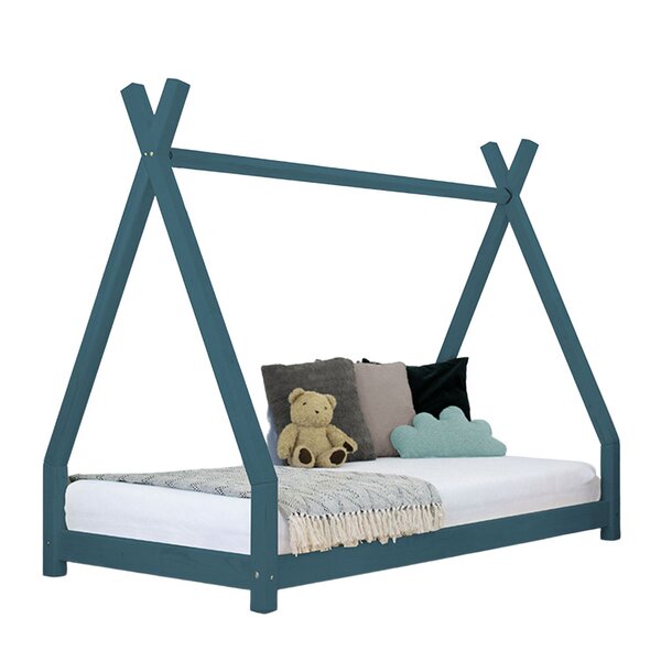 Lit tipi enfant NAKANA 90 x 160 vert pétrole