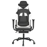vidaXL Chaise de jeu de massage avec repose-pied Noir&Blanc Similicuir