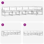 vidaXL Ensemble de canapés d'extérieur 6 Pièces Blanc et crème