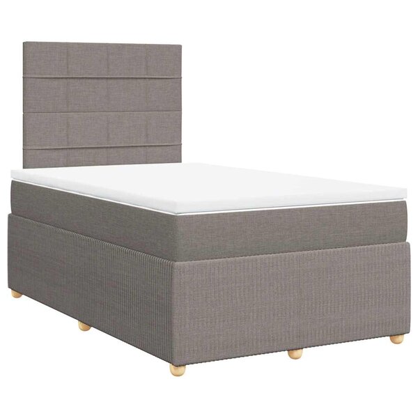 vidaXL Sommier à lattes de lit avec matelas Taupe 120x200 cm Tissu