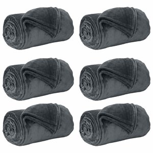 vidaXL Couvertures à jeter 6 Pièces Gris foncé 220 x 240 cm Toison