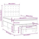 vidaXL Sommier à lattes de lit avec matelas gris foncé 120x190cm tissu