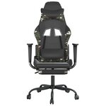 vidaXL Chaise de jeu avec repose-pied Noir et camouflage Similicuir