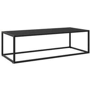 vidaXL Table basse Noir avec verre noir 120x60x35 cm