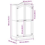 vidaXL Garde-robe Corona blanc 102x52x186 cm bois de pin massif