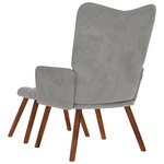 vidaXL Fauteuil relax avec tabouret en velours gris clair