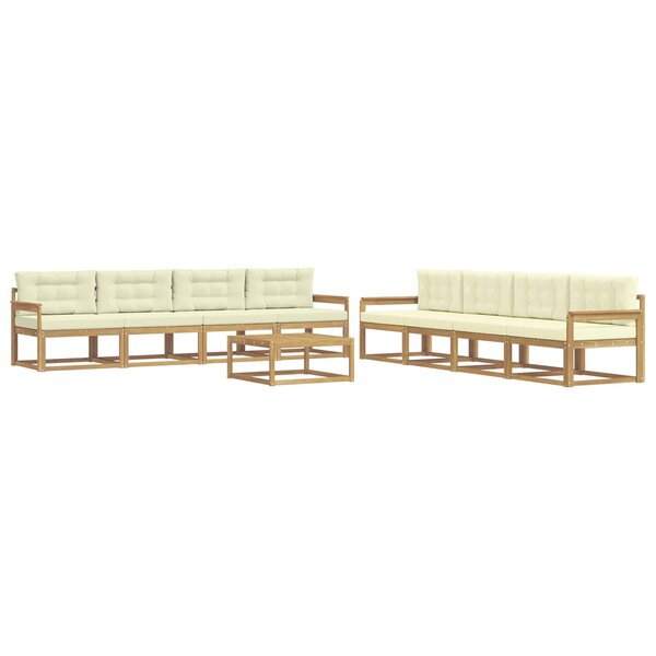 vidaXL Ensemble de canapés d'extérieur 9 Pièces Blanc et crème