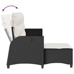 vidaXL Canapé de jardin inclinable coussins forme de L noir polyrotin