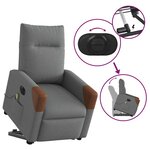 vidaXL Fauteuil inclinable de massage électrique Gris foncé Tissu