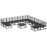 vidaXL Ensemble de canapé de jardin 12 Pièces Noir 71.5 x 71.5 x 71 cm