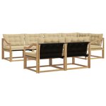 vidaXL Ensemble de canapés d'extérieur 7 pc Blanc et Beige