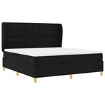 vidaXL Lit à ressorts avec matelas gris foncé 90x190 cm Noir tissu