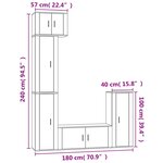 vidaXL Ensemble de meubles TV 5 Pièces Blanc brillant Bois d'ingénierie