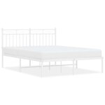 vidaXL Cadre de lit métal sans matelas et tête de lit blanc 135x190 cm